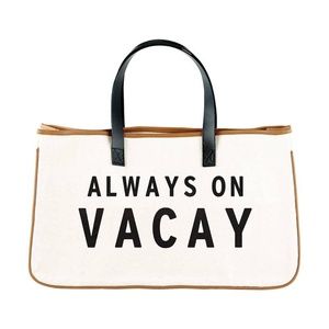 Always on Vacay Canvas Tote